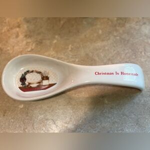 Vintage 1988 House of Lloyd "Christmas is Homemade" Ceramic Spoon Rest